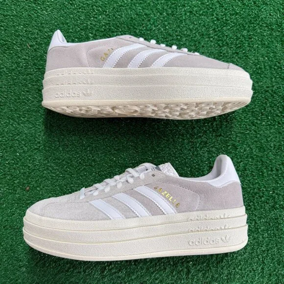 Adidas Gazelle Bold Grey White Womens HQ6893 NEW* Sz 7.5 - Picture 3 of 7